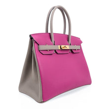 Load image into Gallery viewer, Special Order HSS Birkin 30 Bag Rose Pourpre &amp; Gris Asphalte Togo Leather with Gold Hardware