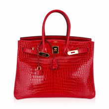 Load image into Gallery viewer, Birkin 35 Bag Braise Porosus Crocodile with Gold Hardware