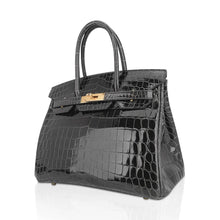 Load image into Gallery viewer, Birkin Bag, Crocodile-Grain Top-Grain Cowhide Leather, In-Seam Gold Hardware
