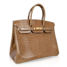Load image into Gallery viewer, Birkin 35 Bag Ficelle Porosus Crocodile Gold Hardware