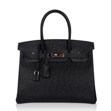Load image into Gallery viewer, Birkin HSS 30 Bag Black (Noir ) Ostrich Palladium Hardware