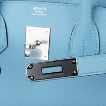 Load image into Gallery viewer, Birkin 30 Bag Blue Celeste Epsom Palladium Hardware New