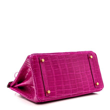 Load image into Gallery viewer, Birkin 30 Rose Pourpre Shiny Niloticus Crocodile Gold Hardware