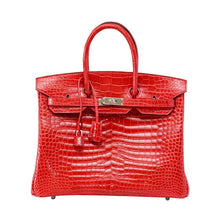 Load image into Gallery viewer, Birkin 35 Bag Porosus Crocodile Bougainvillea Palladium