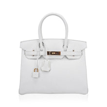Load image into Gallery viewer, Special Order HSS Birkin 30 Bag White &amp; Orange Clemence Leather with Rose Gold Hardware
