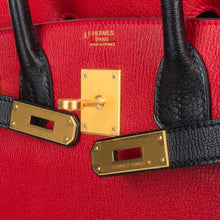 Load image into Gallery viewer, Birkin HSS 30 Bag Rouge Casaque and Black Chevre Brushed Gold Hardware