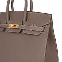 Load image into Gallery viewer, Birkin Sellier 25 Etoupe Gold Hardware Epsom Leather New w/Box
