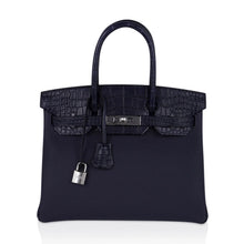 Load image into Gallery viewer, Birkin 30 Touch Blue Indigo Matte Alligator Bag Palladium Hardware