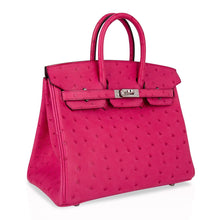 Load image into Gallery viewer, Birkin 25 Rose Tyrien Ostrich Bag Palladium Hardware
