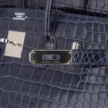 Load image into Gallery viewer, Birkin 35 Bleu Roi Porosus Crocodile Palladium Hardware