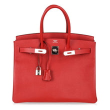 Load image into Gallery viewer, Birkin 35 Bag Rouge Casaque Lipstick Red Epsom Palladium new