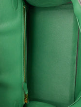 Load image into Gallery viewer, Birkin Emerald Shiny Niloticus Crocodile Gold Hardware