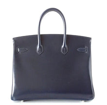 Load image into Gallery viewer, Birkin 35 Bag (Bleu) Blue Marine Coveted Rare Box Leather Palladium