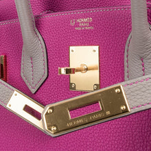 Load image into Gallery viewer, Special Order HSS Birkin 30 Bag Rose Pourpre &amp; Gris Asphalte Togo Leather with Gold Hardware