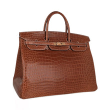 Load image into Gallery viewer, Birkin 40 Bag Rare Fauve Matte Porosus Crocodile Gold Hardware