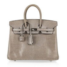 Load image into Gallery viewer, Birkin 25 Bag Gris Agate Lizard Palladium Hardware VERY Rare