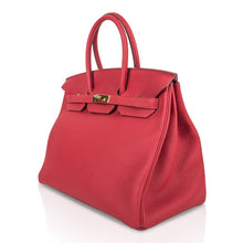 Load image into Gallery viewer, Birkin 35 Bag Vermillion Togo Leather with Gold Hardware