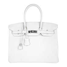 Load image into Gallery viewer, Birkin 35 Bag White Clemence Leather with Palladium Hardware
