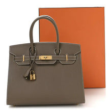 Load image into Gallery viewer, Birkin Sellier 30 Etoupe Epsom Quilted Epsom Leather