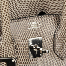 Load image into Gallery viewer, Birkin 25 Bag Gris Agate Lizard Palladium Hardware VERY Rare