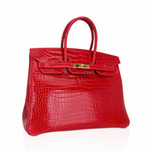 Load image into Gallery viewer, Birkin 35 Bag Braise Porosus Crocodile with Gold Hardware