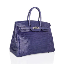 Load image into Gallery viewer, Birkin 35 Bag Blue Brighton Porosus Crocodile Palladium Hardware New