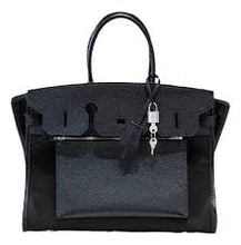 Load image into Gallery viewer, Birkin à l'envers, black canvas &amp; all black colorway
