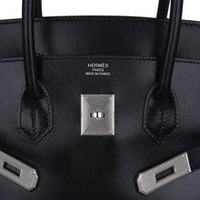Load image into Gallery viewer, Birkin 35 Bag Black Box Palladium Guilloche Hardware