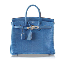 Load image into Gallery viewer, Birkin 25 Bag Mykonos Very Rare Lizard Palladium Hardware
