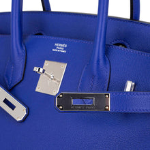 Load image into Gallery viewer, Birkin 30 Bag Blue Electric Novillo Leather with Palladium Hardware