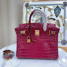 Load image into Gallery viewer, Birkin 30 Smooth Croc Print Genuine Leather Top Handle Bags