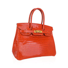 Load image into Gallery viewer, Birkin 30 Bag Orange Poppy Porosus Crocodile with Gold Hardware