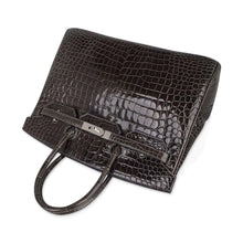 Load image into Gallery viewer, Special Order HSS Birkin 35 Bag Gris Fonce Porosus Crocodile with Palladium Hardware