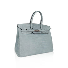 Load image into Gallery viewer, Limited Edition Birkin 35 Bag Ciel Matte Alligator with Palladium Hardware