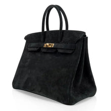 Load image into Gallery viewer, Birkin 35 Bag Black Doblis Suede Gold Hardware Limited Edition
