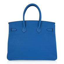 Load image into Gallery viewer, Birkin 35 Bag Rich Blue Izmir Clemence Palladium
