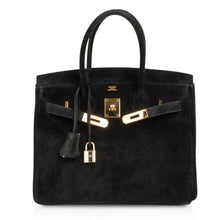 Load image into Gallery viewer, Birkin 30 Bag Doblis (Suede) Black Gold Hardware