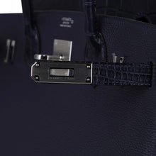 Load image into Gallery viewer, Birkin 30 Touch Blue Indigo Matte Alligator Bag Palladium Hardware