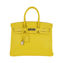 Load image into Gallery viewer, Birkin 35 Lime Candy Limited Edition Bag Epsom Palladium