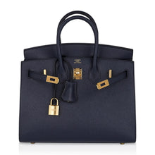 Load image into Gallery viewer, Birkin 25 Sellier Bag Bleu Indigo Gold Hardware Epsom Leather New w/Box