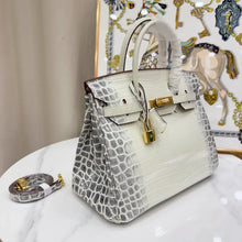 Load image into Gallery viewer, Birkin Bag Crocodile-Grain Cowhide Leather Gold Hardware