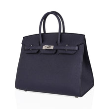 Load image into Gallery viewer, Birkin Sellier 25 Bag Blue Indigo Epsom Leather with Palladium Hardware