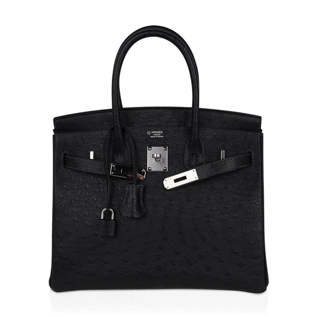 Birkin HSS 30 Bag Black (Noir ) Ostrich Palladium Hardware