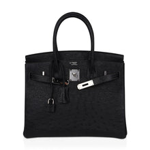 Load image into Gallery viewer, Birkin HSS 30 Bag Black (Noir ) Ostrich Palladium Hardware