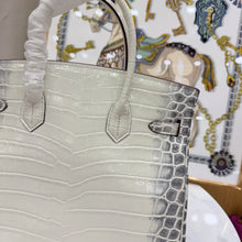 Load image into Gallery viewer, Birkin Bag Crocodile-Grain Cowhide Leather Gold Hardware