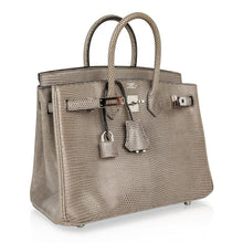 Load image into Gallery viewer, Birkin 25 Bag Gris Agate Lizard Palladium Hardware VERY Rare