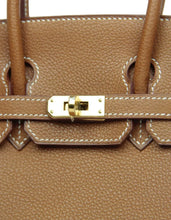 Load image into Gallery viewer, Birkin Gold Tan Togo Leather 25cm Togo calfskin leather Gold accessories