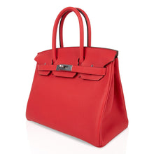 Load image into Gallery viewer, Verso Birkin 30 Bag Rouge Tomate &amp; Natural Sable Togo Leather with Palladium Hardwre