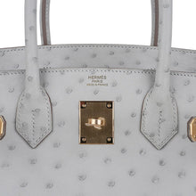 Load image into Gallery viewer, Birkin 30 Bag Gris Perle Ostrich with Gold Hardware