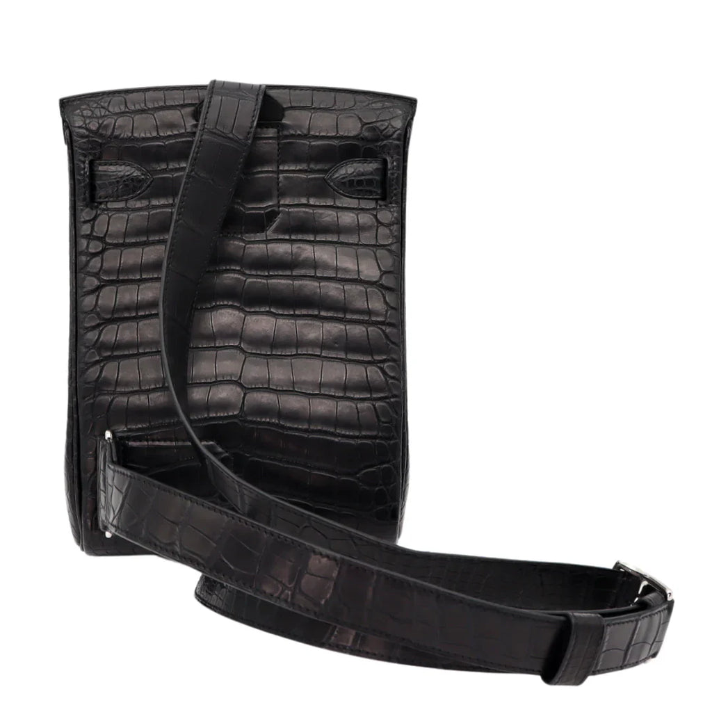 Backpack Black Matte Alligator Palladium Hardware